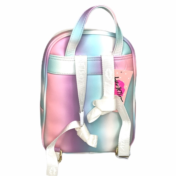 Betsey Johnson Glow In The Dark Cat with Sunglasses Backpack, White, Pink, Ombré - Picture 6 of 11